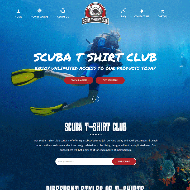 Top 10 CrateJoy Website Design-scuba tshirt club