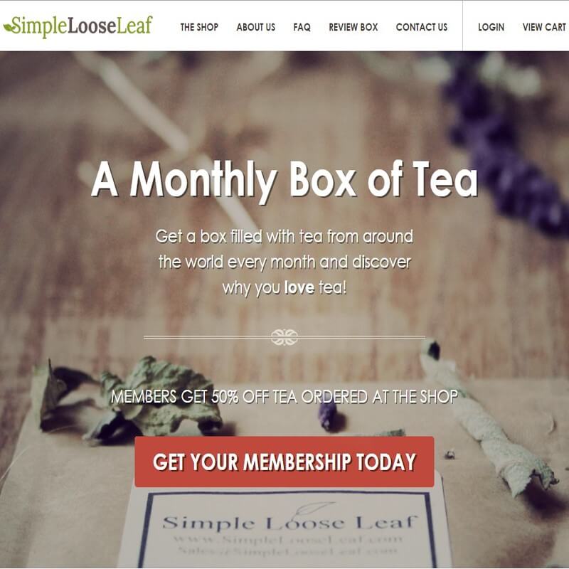 Top 10 CrateJoy Website Design-simple loose leaf